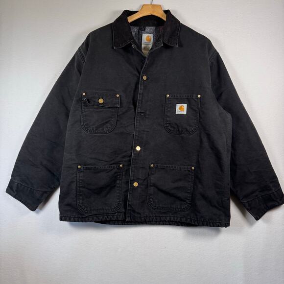 Vintage Carhartt Chore Coat Jacket Mens 48 Blanket Lined Workwear C01 Canvas 90s - Picture 1 of 14